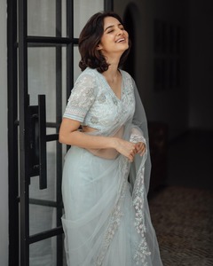 Best Selling Classic Traditional Heavy <b>Net</b> Saree with Beautiful Frill Design Wedding Party Wear Festival Saree From India - Product Image 1