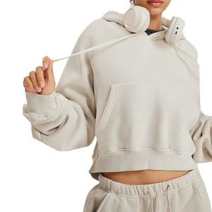 Nuevas sudaderas con capucha cortas para mujer, poliéster polar de otoño a la moda con características antiarrugas y antibolitas, Material de algodón 100% - Product Image 3