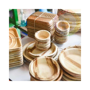 100% Assiettes naturelles en feuilles de palmier Areca-Sans produits chimiques et biologiques - Product Image 3