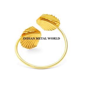 Servilletero de color dorado de latón puro con diseño de hoja con servilletero de latón de mesa de forma redonda de primera calidad a buen precio - Product Image 6