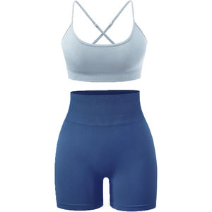 2026 Summer Women's High-Waisted Anti-Bacterial Breathable Spandex/Nylon High Support Crew <b>Neck</b> Yoga Sports Bra Removable <b>Pads</b> - Product Image 1