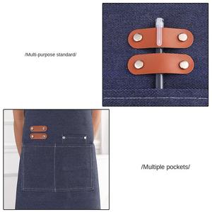 Tabliers de cuisine en denim de haute qualité pour adultes, vente en gros, logo personnalisé, vêtements de nettoyage, usage quotidien, tabliers personnalisés pour coiffeurs - Product Image 5