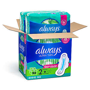 Always Maxi Feminine Pads, Size 5, Extra Heavy Overnight, Unscented - 108 Count Total (3 Packs of 36) with Wings Ultimate