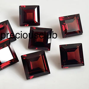 โกเมนธรรมชาติตัดสี่เหลี่ยม10มม.-หลวมโกเมนแดงคุณภาพสูงตัดสี่เหลี่ยม - Product Image 1