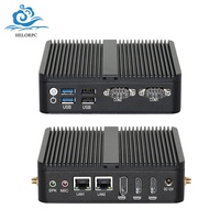 Komputer Mini Industri HelorPC Intel N150 N100 CPU dengan 2 Port Gigabit Ethernet dan 2 Port Serial RS232 untuk Otomasi Industri