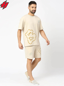 Ensembles de vêtements d'extérieur Ventes tricotées Ensembles courts pour hommes 100% coton Tenues 2 pièces Survêtements d'été à la mode Ensembles de t-shirts décontractés pour hommes - Product Image 6