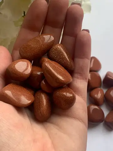 Alta calidad a granel oro rojo piedras caídas cristal K9 cristal pulido Cenicero Feng Shui decoración del hogar - Product Image 3