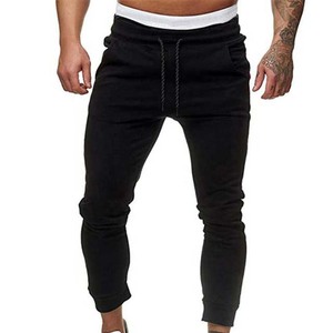 กางเกงวิ่งเอวสูงของผู้ชายทรงสลิมฟิตชุดออกกำลังกายระบายอากาศได้ดีสำหรับวิ่งลำลองด้านหน้ามีกระเป๋าหน้าเรียบแฟชั่น - Product Image 5