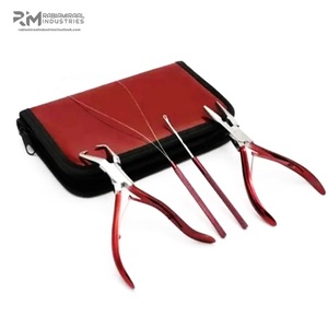 RMI Wholesale Hair Extension <b>Pliers</b> Tool Short <b>Set</b> Sustainable Stainless Steel Professional Hair Extension Tool Dark Brown Color - Product Image 1