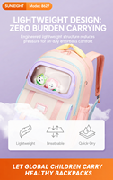 Sac à dos SUN EIGHT 18,5 pouces pour lycéens et étudiants, pour filles et garçons, avec fenêtre en peluche mignonne, pour ordinateur portable et livres, modèle 8627