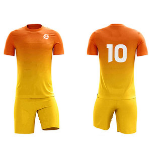 Camisetas de fútbol de poliéster 100%, uniformes, diseño personalizable, trajes de fútbol de media manga, Impresión de nombre, estilo de verano de secado rápido - Product Image 1