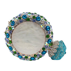 Novedad, bolso de mano de cristal con anillo de diamantes, bolso de noche para mujer, fiesta, graduación, Boda, Diamantes de imitación, en forma de Perfume, bolsos de mano, Mini bolsos - Product Image 2