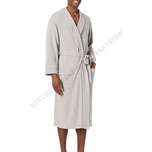 High Quality Men Waffle <b>Bathrobe</b> 100% Cotton Fleece Breathable Custom Size for Sale - Product Image 6
