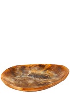 Assiette de service tendance en résine marbrée, ronde, couleur personnalisable, luxe, polie, compatible lave-vaisselle, pour la présentation des aliments, idéale pour les fêtes, en stock