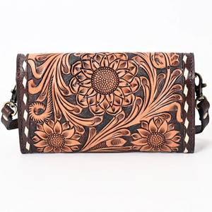 กระเป๋าสะพายข้างสไตล์ตะวันตกกระเป๋าสะพายข้างทำจากหนังสำหรับผู้หญิงกระเป๋าสะพายข้างกระเป๋าถือลายดอกไม้สลักลายดอกไม้ - Product Image 4