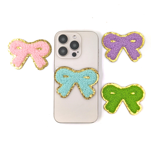 Patch brodé en chenille en forme de nœud fait main, à coller, pour vêtements, chapeaux et sacs - Vente en gros fabricant - Product Image 2