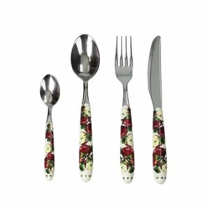 Cubiertos de acero inoxidable Ideal para cocina, mesa, café, uso doméstico, juego de cubiertos con mango de 3 colores, juego de 5 cubiertos plateados - Product Image 3