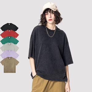 Wholesale Summer 270GSM 100 Percent Cotton Acid Wash <b>T</b> <b>Shirt</b> Oversized Vintage Streetwear Custom Logo <b>Men</b> Tee - Product Image 2