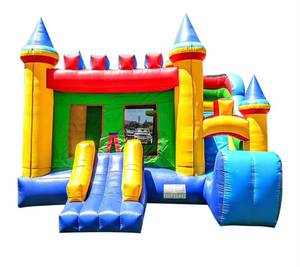 Château gonflable commercial avec toboggan, pour usage professionnel, idéal pour la location événementielle - Grande Vente - Product Image 1