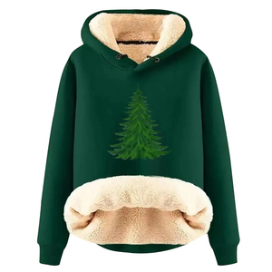 Sudaderas con capucha de estilo de tendencia para mujer, jersey con tema navideño, Sudadera con capucha estampada para mujer, sudaderas transpirables antiarrugas para mujer - Product Image 6