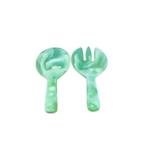 Cucharas de resina para servir Vajilla moderna para comedor y color verde de resina en cubiertos de mano Cucharas de resina hechas a mano - Product Image 5