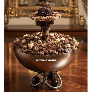 Shiny Silver Plated <b>Chocolate</b> Bowl With Plate Round Shape Sweet Bowl Customized Size Luxury <b>Ramadan</b> <b>Chocolate</b> Bowl - Product Image 6