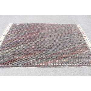 Tapis turc vintage, tapis Kilim 5,4x7,7 pieds, tapis à motifs floraux rouge et vert - Product Image 3