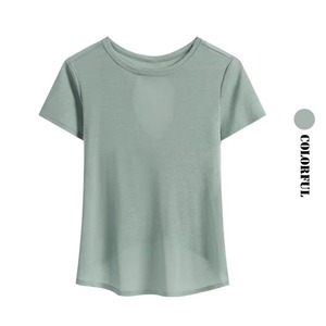 Camisetas Deportivas para Mujer, Ligeras, de Secado Rápido, Manga Corta, para Verano, Fitness, Running, Yoga, con Espalda Cruzada y Aberturas, Nueva - Product Image 2