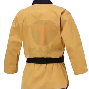 ชุดยูนิฟอร์มเทควันโดคุณภาพสูง ผ้าฝ้าย 100% ระบายอากาศได้ดี แห้งเร็ว สำหรับการแข่งขัน  รับสั่งทำสีและโลโก้ สำหรับผู้ใหญ่ ชุดศิลปะการต่อสู้ - Product Image 4