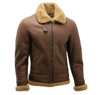 Veste d'hiver pour homme en fausse fourrure sherpa, 100% cuir véritable, grande taille, col rabattable, chauffante, coupe-vent, écologique
