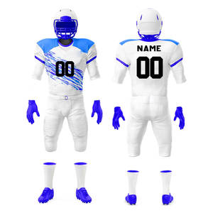 Ensemble de maillots de football américain personnalisés pour équipe professionnelle, pour hommes adultes, 100% polyester, manches courtes, logo sur le devant, uniforme sportif - Product Image 2