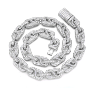 Custom Gold Plated Cuban Link VVS Moissanite Diamond Iced Hip Hop IGI Certified Men's <b>Necklace</b> - Product Image 4