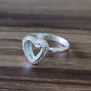 แหวนเงินแท้ 925 คุณภาพสูง รูปหัวใจ ขนาด 7 มม. แบบเซมิ-มูนท์ สำหรับผู้หญิง งานแฮนด์เมดอย่างดี - Product Image 4