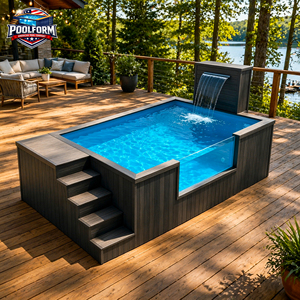 OEM ODM Acrylic Waterfall <b>Pool</b> Outdoor Garden Wooden Frame Villa Backyard Family Swim Spa <b>Pool</b> - Product Image 2