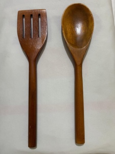 Cuillères en bois pour la cuisson 5 pièces ustensiles en bois pour la cuisson cuillères de cuisson antiadhésives en bois d'Acasia naturel - Product Image 3