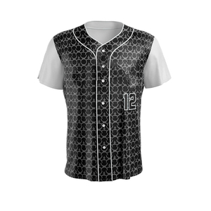 Unisex <b>Baseball</b> Uniform Set Geometric Print Jersey Gray Pants Quick Dry Breathable 100% Cotton Short Sleeve Button Front Adult - Product Image 3