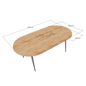 Modern <b>Foldable</b> MDF Oval Conference <b>Table</b> <b>with</b> Cone <b>Legs</b> for Office & Hotel Use - Product Image 5