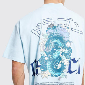 T-shirts surdimensionnés pour hommes, t-shirts vintage à coupe ample et à manches courtes, vêtements de ville décontractés, hauts unisexes baggy délavés, t-shirts surdimensionnés personnalisés - Product Image 4