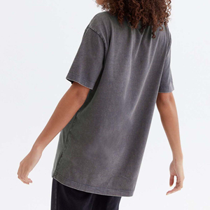 Jersey de algodón Premium pesado lavado con ácido al por mayor transpirable de alta calidad para hombres y mujeres tejido informal en blanco - Product Image 2