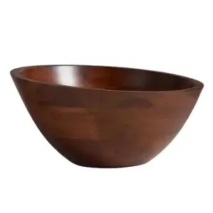 Nouveau design Bol de service en bois de manguier poli Ustensiles de cuisine Vaisselle pour salade Bol décoratif en bois de haute qualité Prêt pour l'exportation - Product Image 4