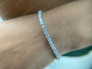 Pulsera de Moissanita de 7 Quilates en Plata 925 Chapada en Oro, Estilo Clásico Unisex, Hecha a Mano, Certificada para Bodas - Product Image 3