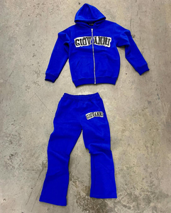 Custom Plus Size Men's Winter Casual Zip-up Pullover Hoodie <b>Joggers</b> Baggy Sweatpants Set Hip Hop Style Tracksuits with OEM - Product Image 6