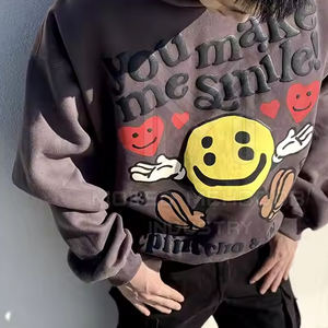 Meilleures ventes de sweats à capuche à manches longues avec impression bouffante pour hommes, couleurs personnalisées, vêtements d'hiver décontractés, techniques de teinture unies - Product Image 3