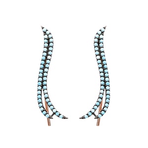 Micro Turquoise Ear <b>Cuff</b> Silver <b>Earring</b> Turkish Wholesale Handcrafted 925 Sterling Silver Jewelry - Product Image 1