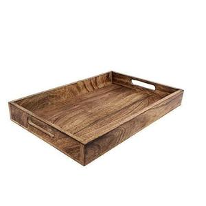 Top Trending Venta caliente Snacks Bandeja de madera para servir dulces Bandejas para servir de madera pulida natural Bandeja para servir rectangular - Product Image 4