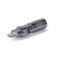 Micro vers Micro USB 180 °   Connecteur de charge rotatif Micro femelle vers Micro USB mâle Adaptateur de données rotatif Boîtier métallique Lumière LED