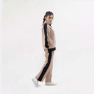 Survêtements Zip Top Survêtements Couleur Unie Marque Blank Zipper Hoodie pour Femmes Demi Zip - Product Image 2