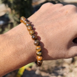 Men's Classic 8mm Tiger Eyes Seed Bead <b>Bracelet</b> Ball Shape with <b>Healing</b> Stones Crystals Beaded Jewelry Accessories Gift for Him - Product Image 3