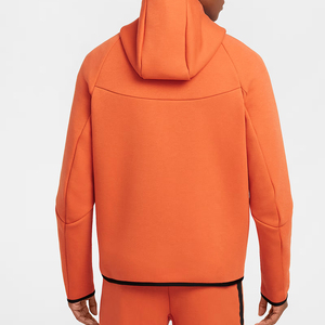 Sweat à capuche coupe-vent athlétique pour homme 100% coton respirant imperméable élégant coupe urbaine fermeture éclair sur le devant bras caché brodé - Product Image 2