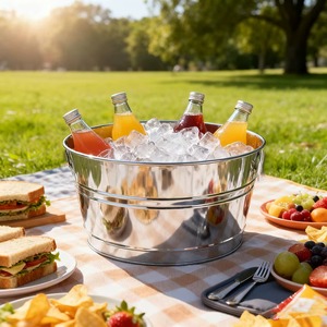 Elegante Cubitera de Doble Pared para Enfriar Vino, Cerveza y Champán, Ideal para Celebraciones, Bodas y Reuniones al Aire Libre - Product Image 1